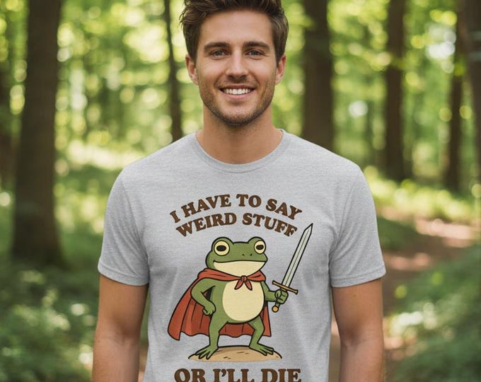 Frog With Sword T-Shirt | Funny Weirdcore Meme Tee
