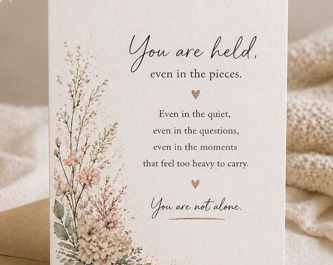 Sympathy Card | You Are Not Alone Card | Bereavement Card | Grief Support Card | Thinking of You | Loss of Loved One Card