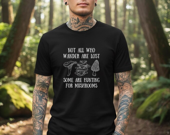 Funny Mushroom Hunting T-Shirt: Nature Graphic Tee for Hikers