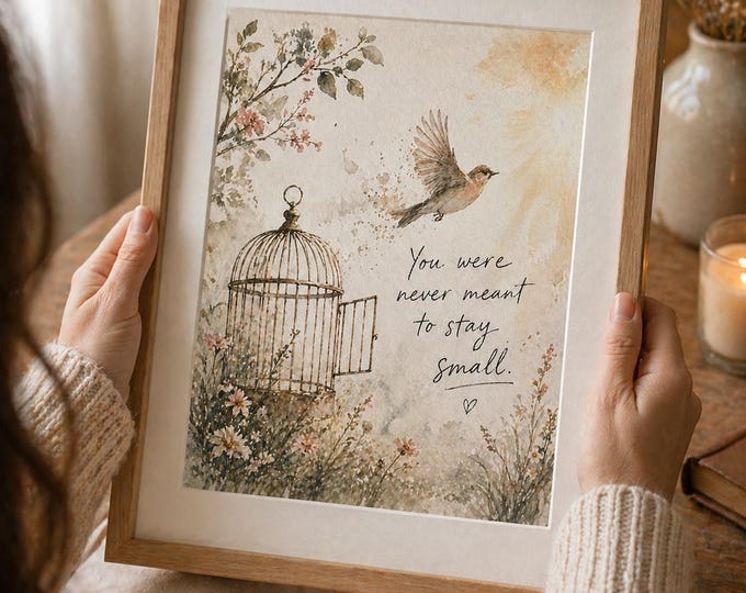 You Were Never Meant to Stay Small Print | Inspirational Wall Art | Growth Quote | Healing Art | Encouragement Gift | A4 A5 Art Print