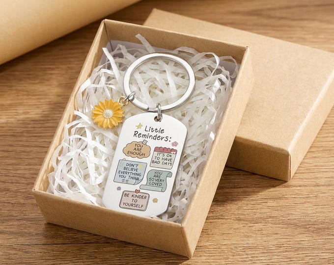 Affirmation Keychain | Mental Wellness Reminder, Self-Care Gift