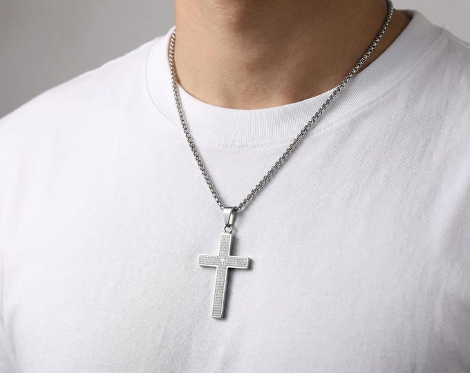 Stainless Steel Cross Necklace, Hypoallergenic Faith Pendant