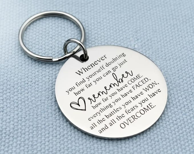 Inspirational Quote Stainless Steel Keychain | Encouragement Gift