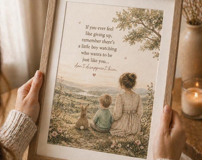 Gift for Mum from Son and daughter | Mother and Son Print | Inspirational Mum Quote | Motherhood Art | Meaningful Gift for Mum | A4 A5 Print