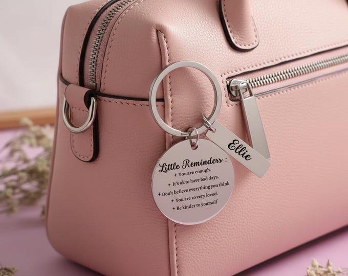 Personalized Affirmation Keychain | Stainless Steel Reminder Keyring