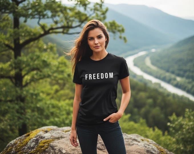 Freedom — Faith Over Fear Tee | Bold Christian Shirt | Jesus + Liberty Design | Non-Conformist Unisex Streetwear