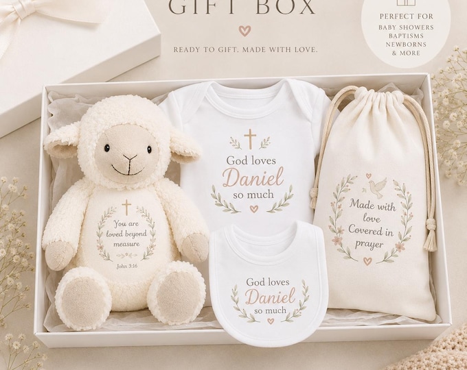 Christian Gift for Children | Baptism baby gift | Personalised First Holy Communion Gift | Teddy Bear Bunny | Christening & Baptism Keepsake