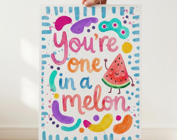 Watermelon Pun Print, Kitchen Wall Art, Playroom Decor