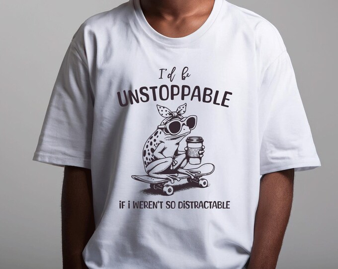 Funny Distractible Organic Cotton T-Shirt | Sarcastic Unisex Tee