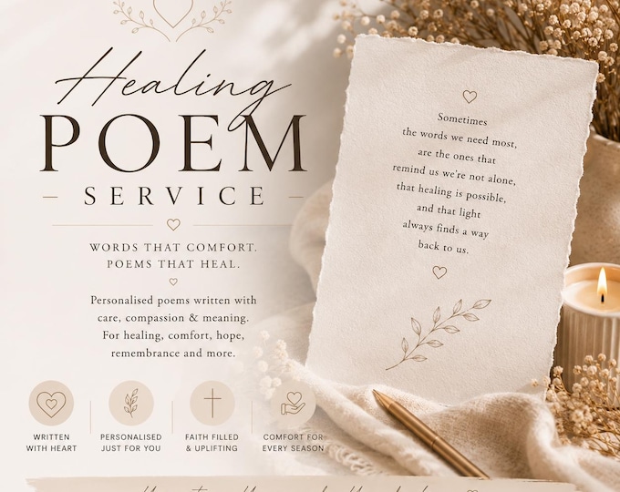 Personalized Healing Poem Service | Custom Comfort Poem | Memorial Poem | Grief Support | Encouragement & Healing Words