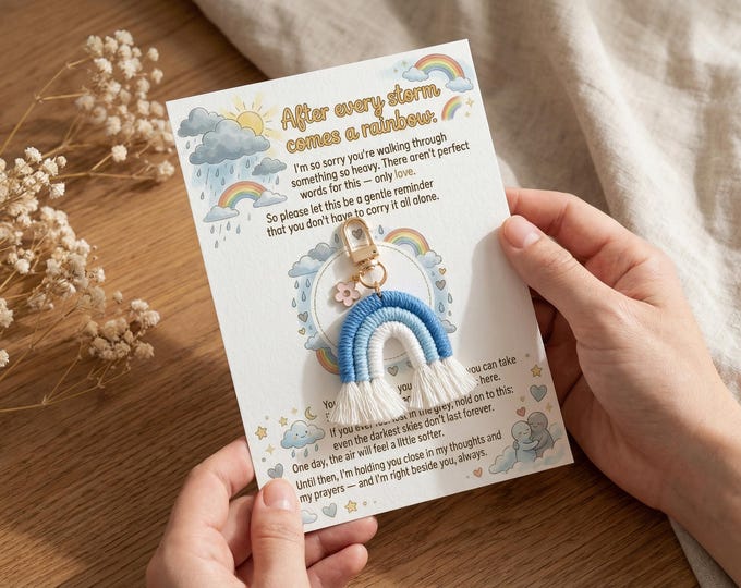 Rainbow Charm Pocket Hug Gift, Grief Support Card