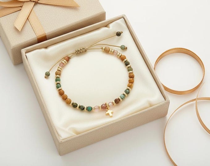 Cross Bracelet women | Christian gift | boho gifts for her uk