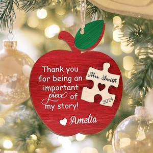 Custom Teacher Ornament, Teacher Holiday Gift, Personalized Teacher Christmas Ornament, Teacher Christmas Gifts, Christmas Ornaments, CF94