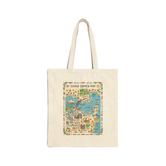 Cotton Canvas Tote Bag | Illustrated Melbourne City Map
