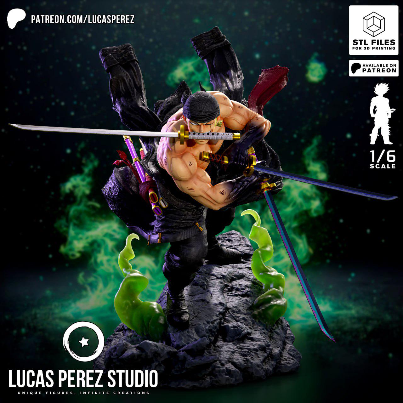 Roronoa Zoro | 3 Sword Style | Haki | One Piece | 1/6 Scale (30cm