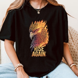 Aufstieg wieder Phoenix Head Shirt feurige Phoenix Flamme Design Phoenix Geschenk Motivations T-Shirt, Sweatshirt, Hoodie Inspirational New Gift