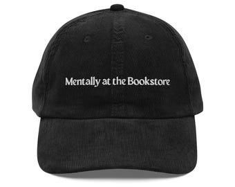 Bookstore Embroidered Corduroy Hat - Book Lover Gift