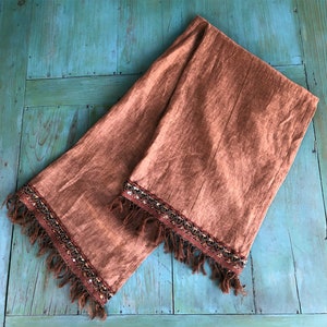 Coppertone Shawl: 100% Linen, 70&quot; x 23&quot;
