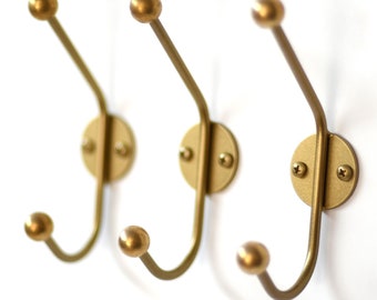 Gold- Mid Century Double Wall Hook