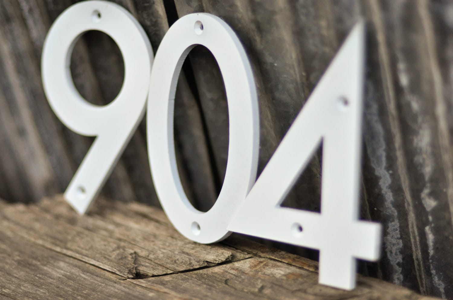 White Powder Coated Aluminum Numbers With Matching Screws Etsy