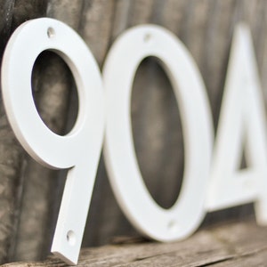 White Powder Coated Aluminum Numbers with matching screws