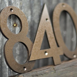 Weathered Copper - Powder Coated Aluminum Numbers with matching screws