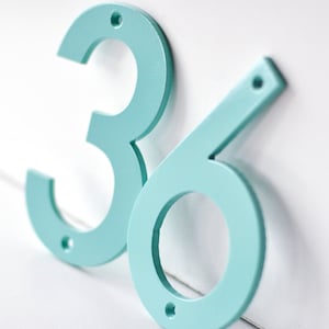 Sea Foam - Powder Coated Aluminum Numbers with matching screws