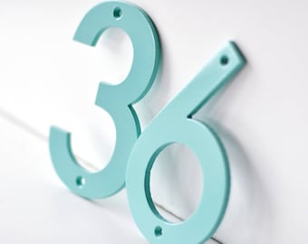 Sea Foam - Powder Coated Aluminum Numbers with matching screws