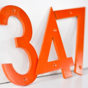 Burnt Orange - Powder Coated Aluminum Numbers with matching screws