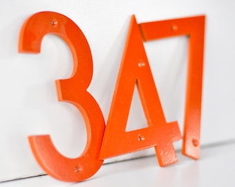 Burnt Orange - Powder Coated Aluminum Numbers with matching screws