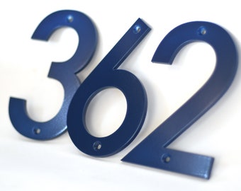 Navy Blue  - Powder Coated Aluminum Numbers with matching screws
