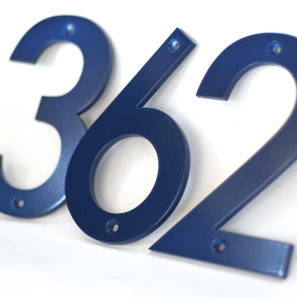 Navy Blue  - Powder Coated Aluminum Numbers with matching screws