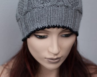 Handknitted Grey Owl Beanie Hat - Etsy display picture 3