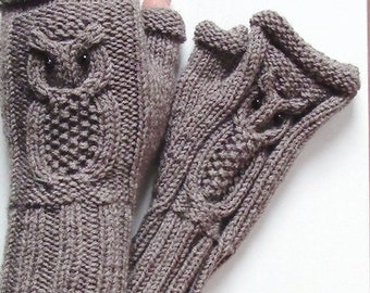 Owl / Fingerless Gloves / Fingerless Mittens /   Winter Fashion Accessories / Ready to shipping