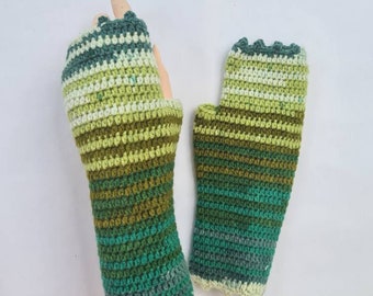 Fingerless gloves in bohemian style , Wool knit fingerless glove , Multicolored fingerless arm warmer , Elegant woman gloves