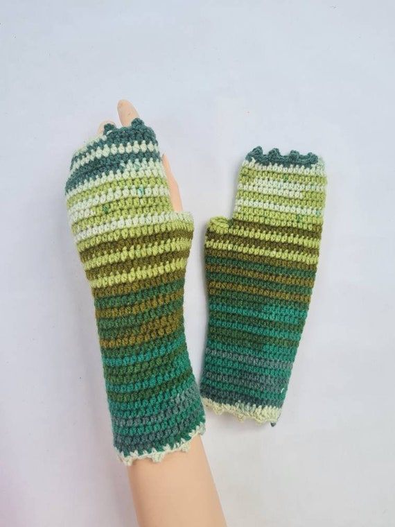 Fingerless Gloves in Bohemian Style , Wool Knit Fingerless Glove