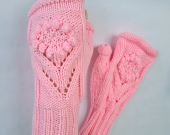 Sunflower Fingerless gloves womens Gifts for women Sunflower birthday Knitted fingerless mittens