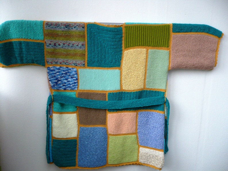 Christmas in July Plus size clothing Plus Size Cardigan Ready to ship Oversize Sweater Women/'s Clothes Hand knit patchwork