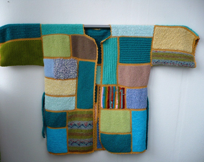 Christmas in July Plus size clothing Plus Size Cardigan Ready to ship Oversize Sweater Women/'s Clothes Hand knit patchwork