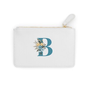 Personalized Floral Mini Clutch Bag, Wedding Favors, Bridesmaid Gifts, Birthday Present, Everyday Use