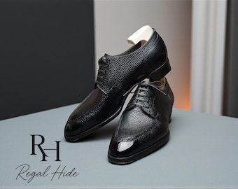 Handmade Full-Grain Leather Oxford Shoes | Black Dress Shoes