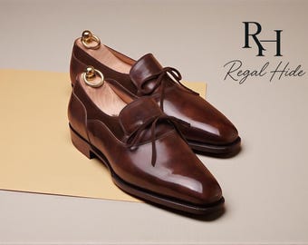 Handmade Brown Suede Leather Oxford Shoes | Men's Formal Footwear