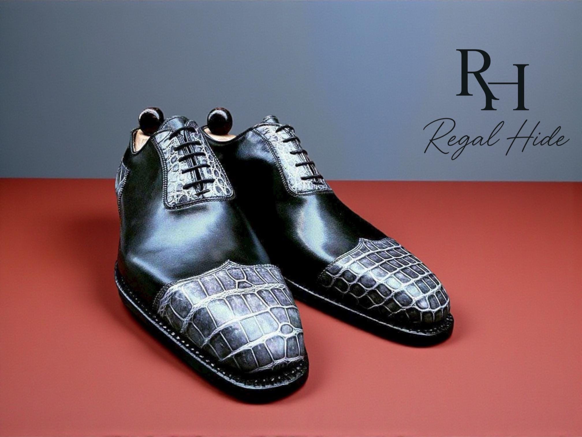 Handmade Leather Oxford Shoes | Black Textured Dress Shoes 