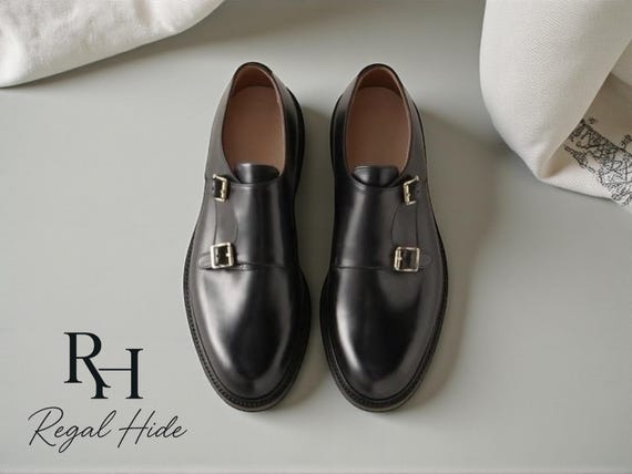 Handmade Double Monk Strap Leather Shoes | Casual And Formal Footwear
