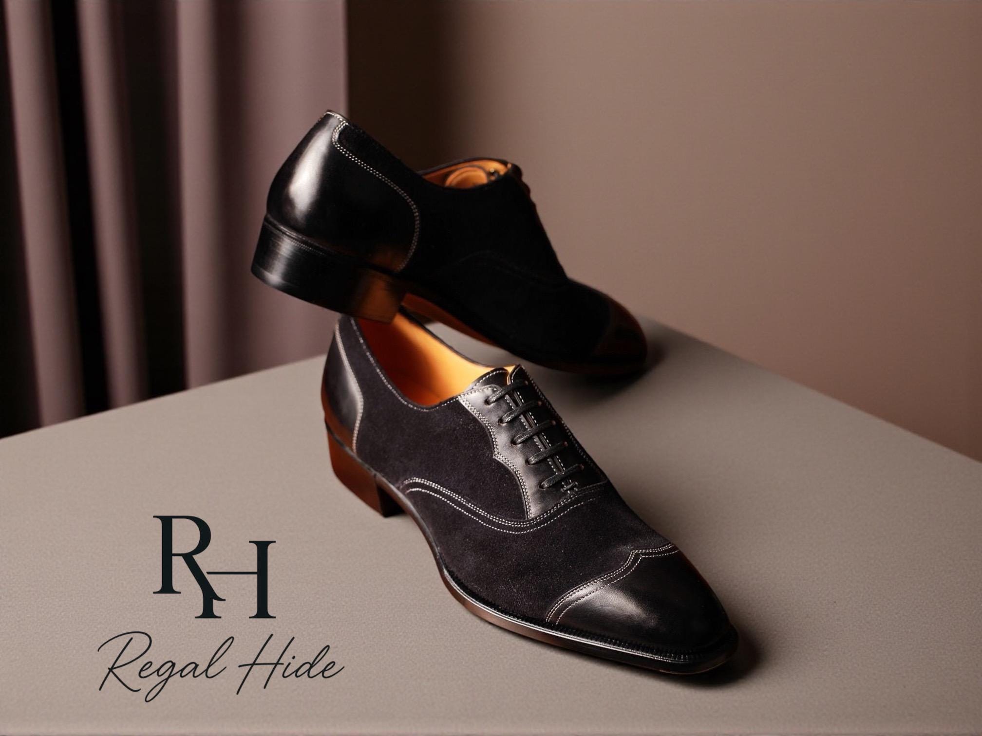 Handmade Black Suede Oxford Shoes | Genuine Leather Dress Shoes - Etsy