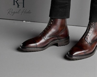 Handmade Genuine Luxury Leather Boots | Vintage Style Men's Formal And Casual Footwear