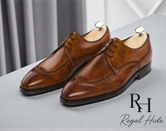 Handgefertigte Braune Leder Wingtip Oxford Schuhe | Klassische formelle Schuhe