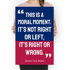 Cory Booker handheld protest sign, Good Trouble Lives On rally sign. No Kings 2.0 sign for marching, anti Trump printable resist poster
