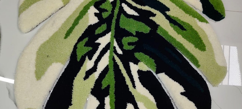 Unique Leaf Design Rug – Soft Floor Decor for Home & Office - Etsy