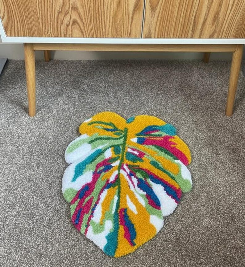 Unique Leaf Design Rug – Soft Floor Decor for Home & Office - Etsy